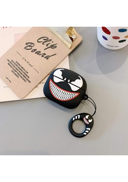 Airpods Pro 3. Nesil Uyumlu Sevimli Siyah Venom Figürlü Darbe Önleyici Kulaklık Koruma Kılıfı fırsatları