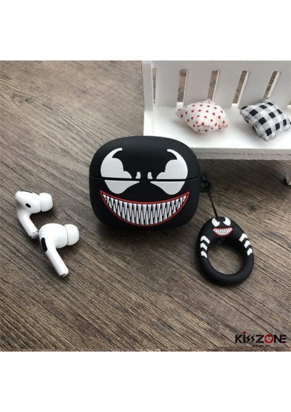 Airpods Pro 3. Nesil Uyumlu Sevimli Siyah Venom Figürlü Darbe Önleyici Kulaklık Koruma Kılıfı indirimleri