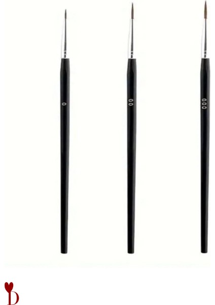 Akrilik Boyama Sanat Çizim Ince Tırnak Fırçası 3'lü Set indirimleri