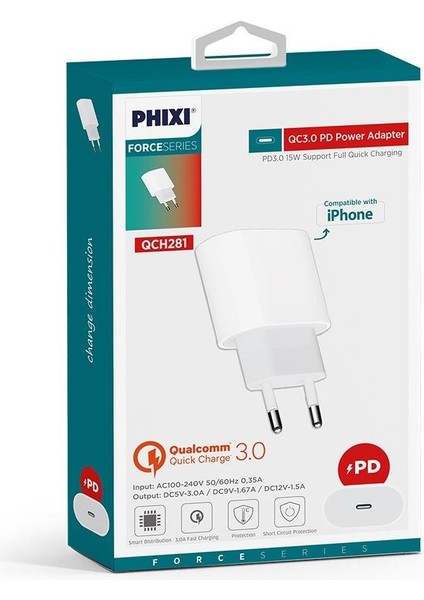 Force QCH281 Pd 15W Şarj Adaptörü modelleri