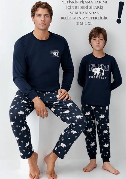 Erkek %100 Pamuklu Baba & Oğul Ikili Pijama Takımı L1.RP.371.8.002