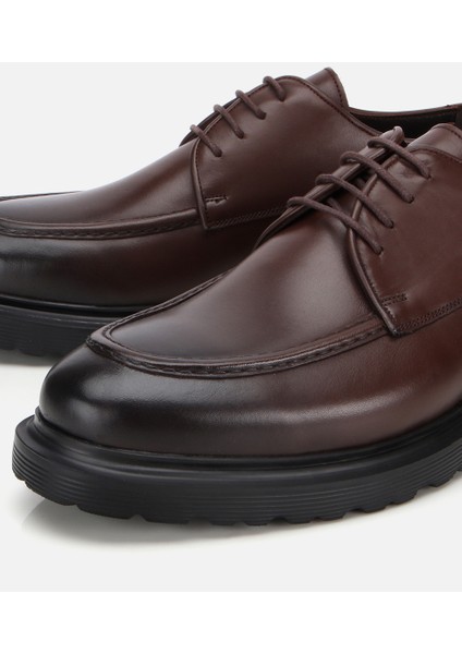 02AYH311960A480 ERKEK Deri Kahverengi Dikiş Detaylı Günlük Ayakkabı modelleri