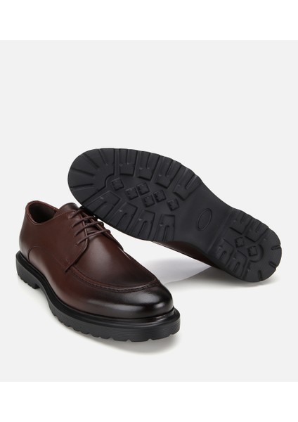 02AYH311960A480 ERKEK Deri Kahverengi Dikiş Detaylı Günlük Ayakkabı