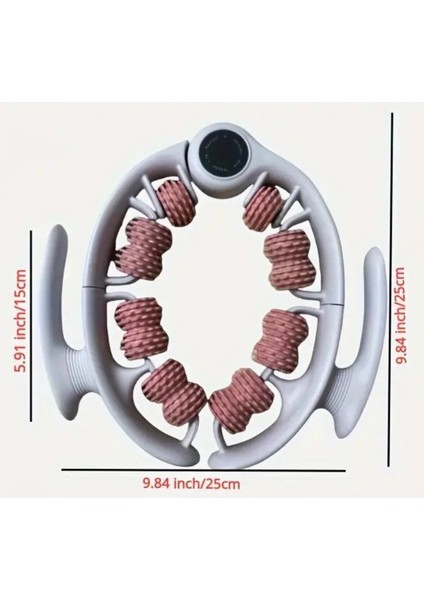 14 Tekerli Kas Gevşetici Sıkılaştırıcı Masaj Aleti Ayarlanabilir Lenf Drenaj Bacak Kol Selülit Pembe