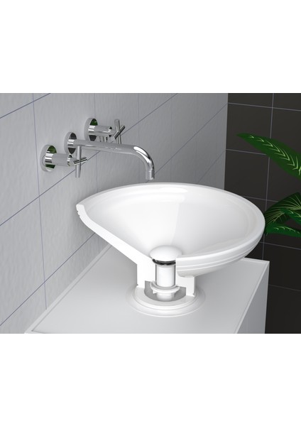 Elıxır Pop-Up Lavabo Gideri Seti | Mat Beyaz Seramik Başlıklı | Standart Ölçü | Taşma Deliği Seçenekli modelleri