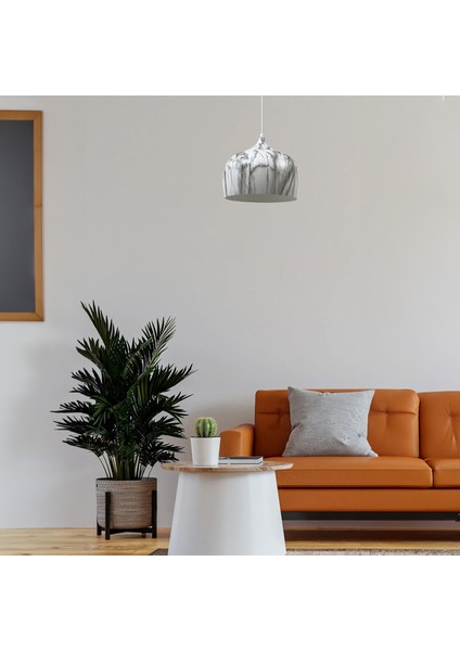 Çember Siyah Beyaz Desenli Metal Tekli Avize Salon Mutfak Cafe Ofis Tekli Avizeler Lamba Aydınlatma modelleri