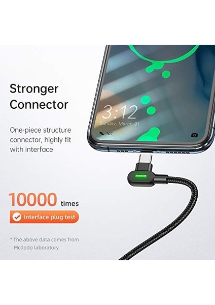 Mc Dodo L Tipi Type-C To Type-C 60W 3A 1.5m Data-Şarj Kablo Siyah fiyatları