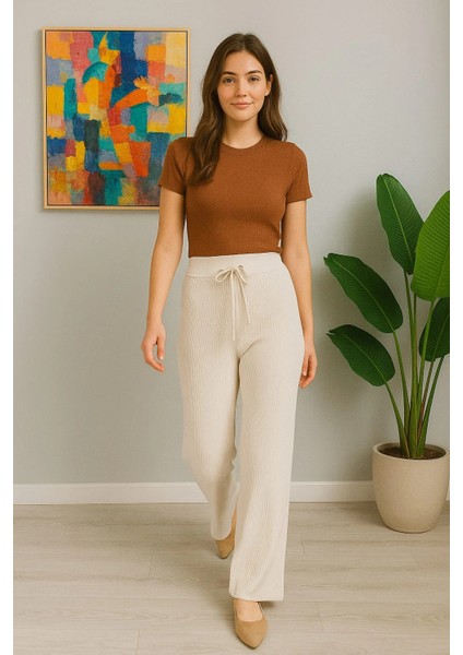Kadın Yüksek Bel Triko Pantolon fiyatları