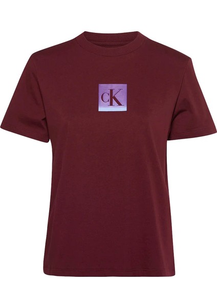 Yuvarlak Yaka Baskılı Kırmızı Kadın T-Shirt LV047C864GVLP
