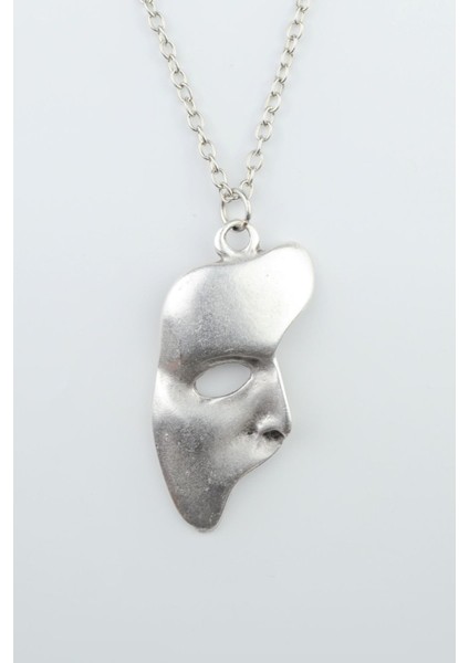 The Phantom Of The Opera - Maske Gümüş Kaplama Düz Zincir Kolye