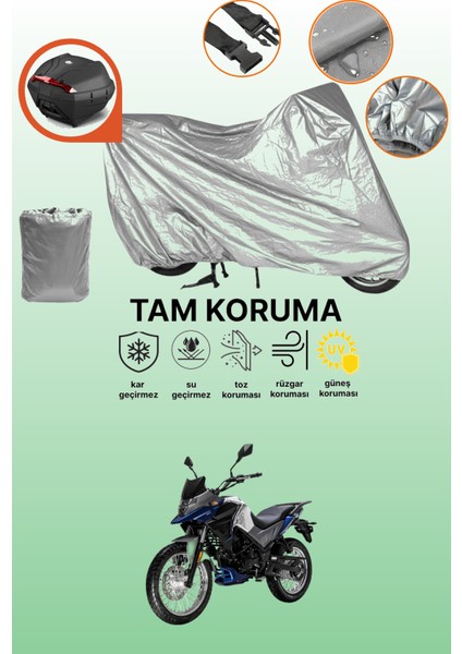 Gri Arka Çanta Uyumlu Sym Symnh T 125 Uyumlu Motor Brandası, Koruyucu Örtü