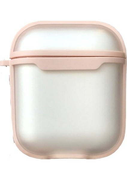 Apple Airpods 1. ve 2. Nesil Uyumlu Buzlu Transparan Renkli Çizgili Kılıf Bumper Koruma Kabı Hybrid