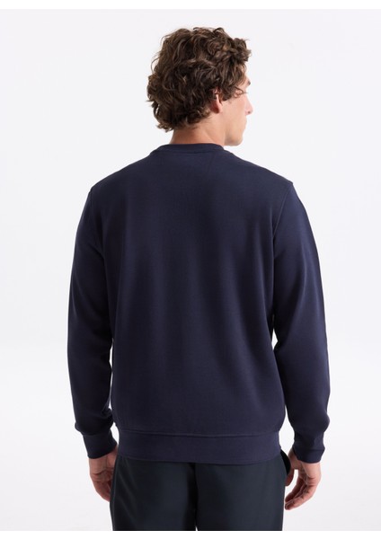 Bisiklet Yaka Lacivert Erkek Sweatshırt M5YQ05K68I4-G7V2 Triangle Erkek Sw indirimleri