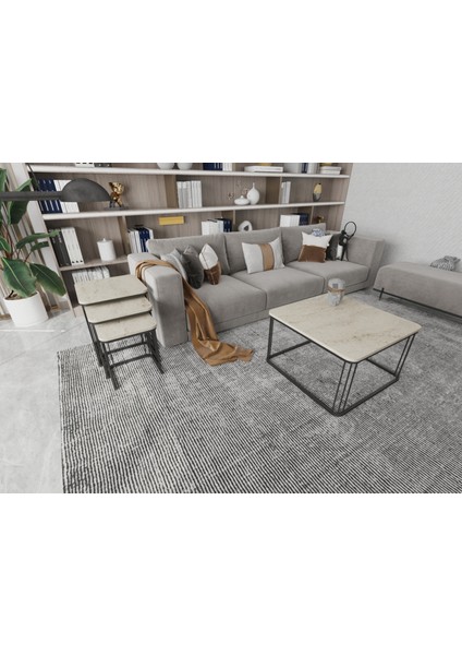 Orta Sehpa ve Zigon Sehpa Alize Set Traverten indirimleri