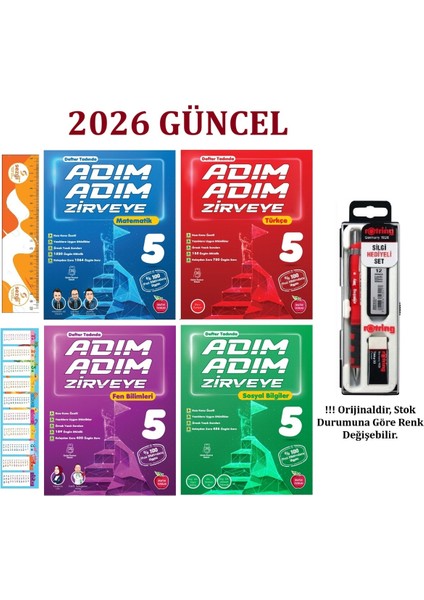 5. Sınıf Adım Adım Etkinlikli Konu Anlatımlı Tüm Dersler Soru Bankası Seti 4 Kitap+Tikky 0.7 Kalem S