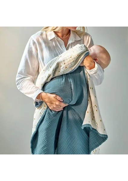 Guldvavare Bebek Battaniyesi Mavi Beyaz 80 x 100 cm fırsatları