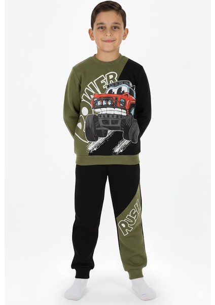 Erkek Çocuk Eşofman Takım Baskılı Şardonlu Kışlık