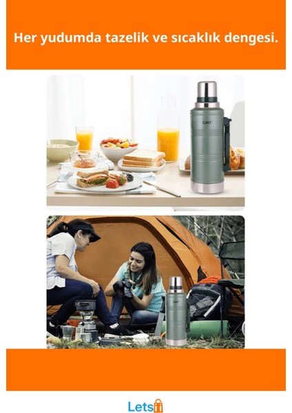 1.25 Litre Vakumlu Paslanmaz Çelik Termos Sıcak ve Soğuk Içecekler Için fiyatları