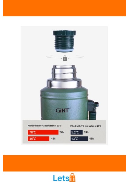 1.25 Litre Vakumlu Paslanmaz Çelik Termos Sıcak ve Soğuk Içecekler Için indirimleri