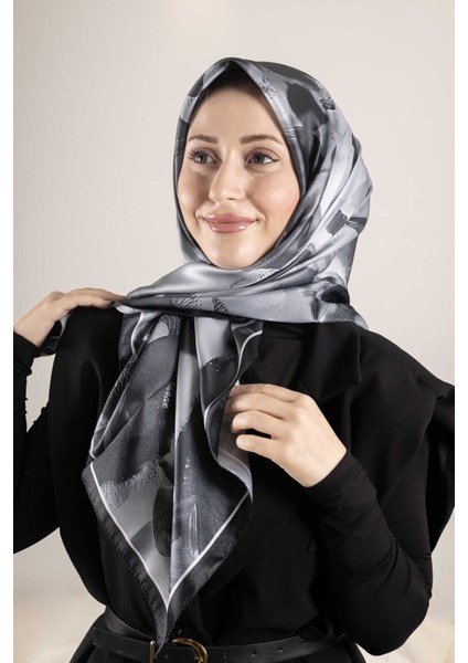 Dijital Kristal Desenli Eşarp 95x95 – Pastel Desen-2