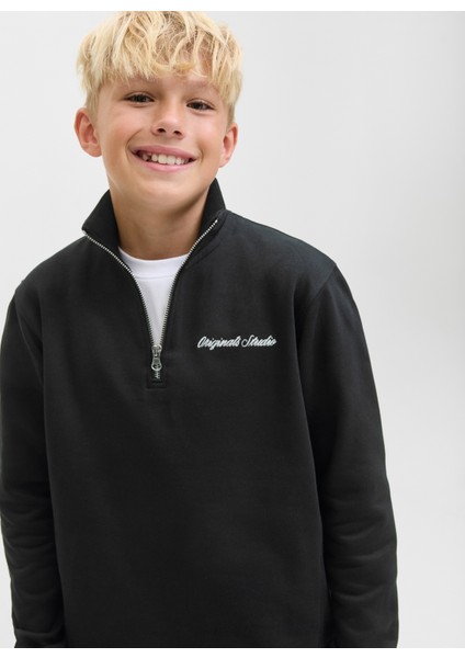 Nakışlı Erkek Çocuk Siyah Sweatshırt 12284067 modelleri