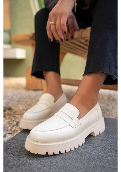 Ladin Ekru Hakiki Deri Makosen modelleri