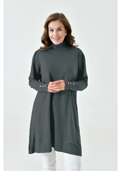7037 Omuzları Incili Vanezia Triko Tunik