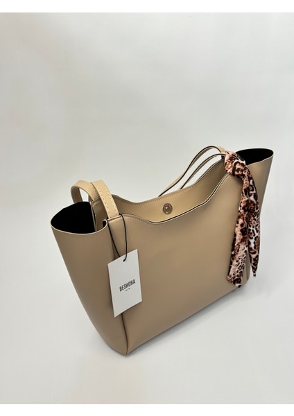 Elena Krem Mat Fermuar Detaylı Kadın Omuz Çantası modelleri