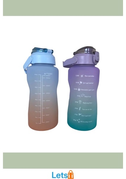 2 Litre Günlük Motivasyon Su Matarası Ilham Verici Tasarım modelleri