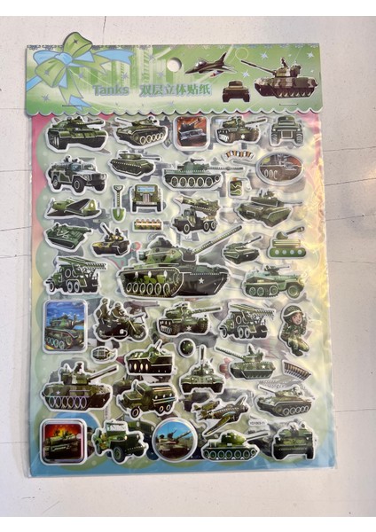 Askeri Araçlar Kabartma Sticker Etkinlik Oyunu 2 Kartela Birden MODEL21