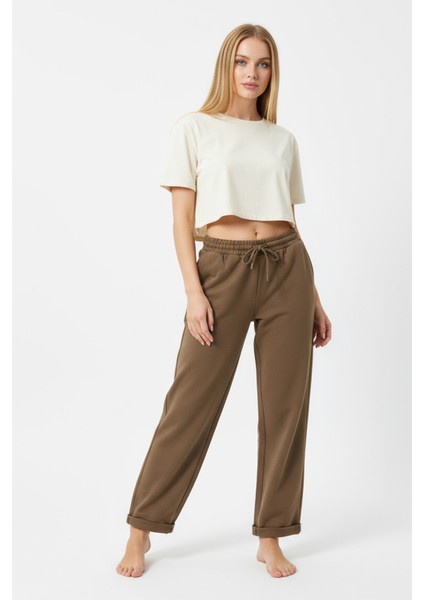 Duble Paça Eşofman Altı Kiremit 2629