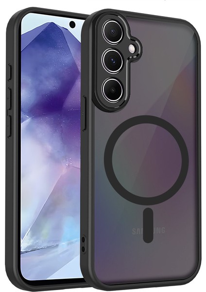 Samsung Galaxy S25 Fe Kılıf, Manyetik Yarı Saydam Mat Darbeye Dayanıklı ve Parmak Izi Önleyici Koruyucu Kılıf-Siyah (Yurt Dışından)