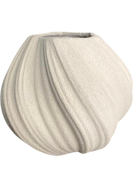 Ahşap & Krem Renk Modern Dalgalı Dekoratif Vazo | Seramik Görünümlü El Yapımı Ev Aksesuarı fiyatları