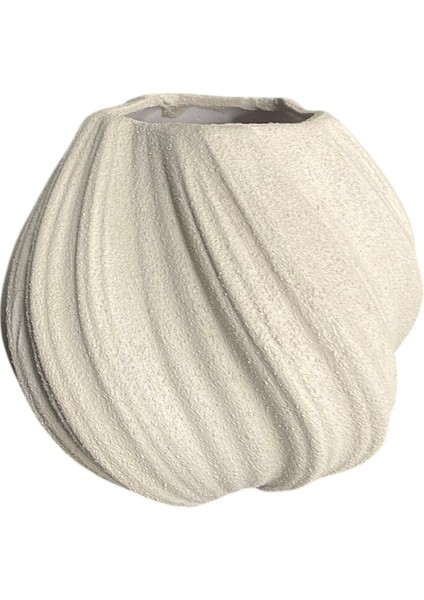 Ahşap & Krem Renk Modern Dalgalı Dekoratif Vazo | Seramik Görünümlü El Yapımı Ev Aksesuarı fırsatları