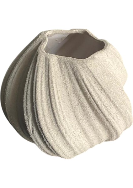 Ahşap & Krem Renk Modern Dalgalı Dekoratif Vazo | Seramik Görünümlü El Yapımı Ev Aksesuarı indirimleri