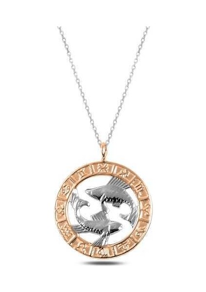 Gümüş Rose Balık Burcu Kolye