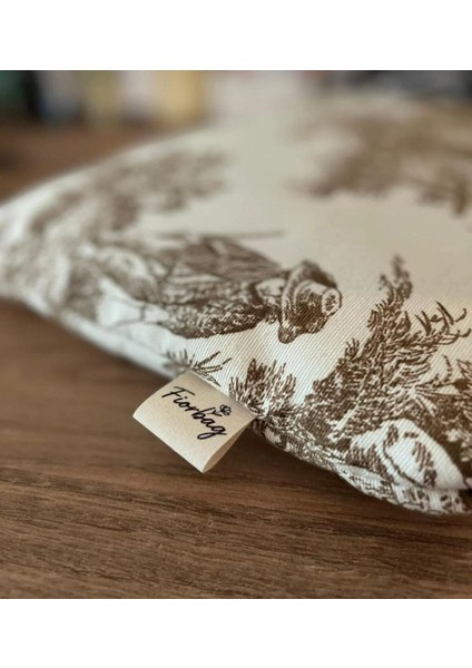 El Yapımı Toile De Jouy Desenli Tablet Çantası 11 Inç Gündelik Askısız Kadın El Çantası indirimleri