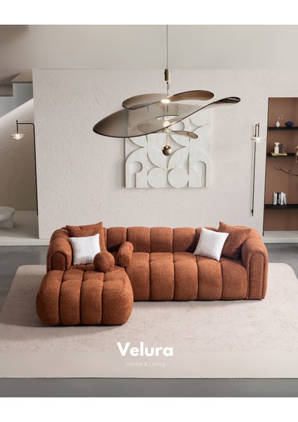 Puffy Premium Uzanmalı Köşe Koltuk Takımı & Oturma Grubu - Kiremit modelleri