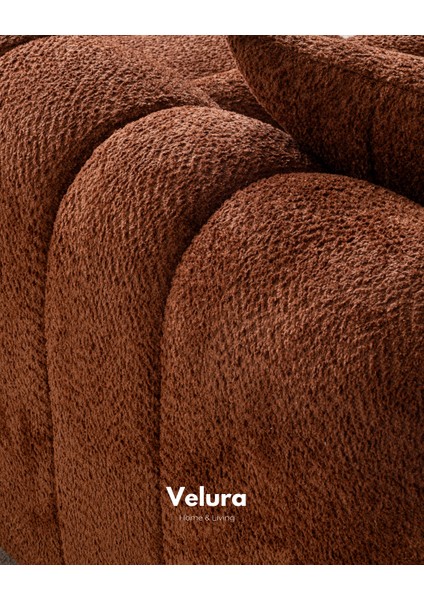 Puffy Premium Uzanmalı Köşe Koltuk Takımı & Oturma Grubu - Kiremit