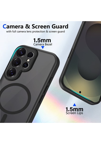 Samsung Galaxy S24 Ultra Kılıf, Manyetik Yarı Saydam Mat Darbeye Dayanıklı ve Parmak Izi Önleyici Koruyucu Kılıf-Siyah (Yurt Dışından) fiyatları