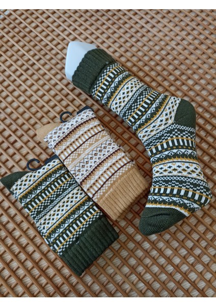 Desenli Kalın Viskon Elit 2' Li Kadın Çorap