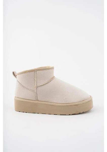 Oslo Mini Süet Yarım Bot Içi Tüylü Kalın Taban Kadın Ayakkabı modelleri