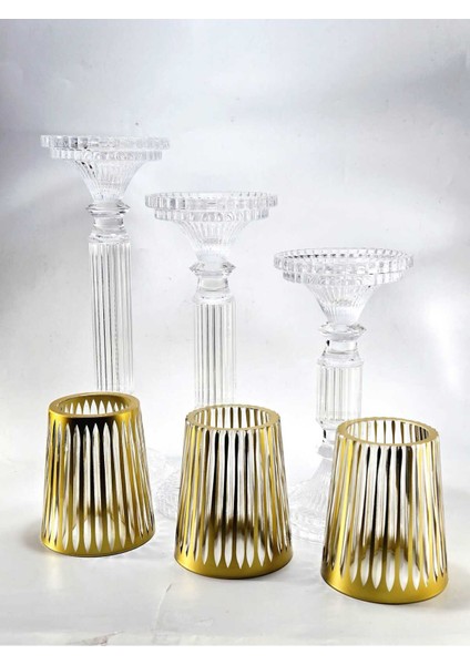 El Yapımı Kristal Dekoratif Mumluk Set 3'lü fırsatları