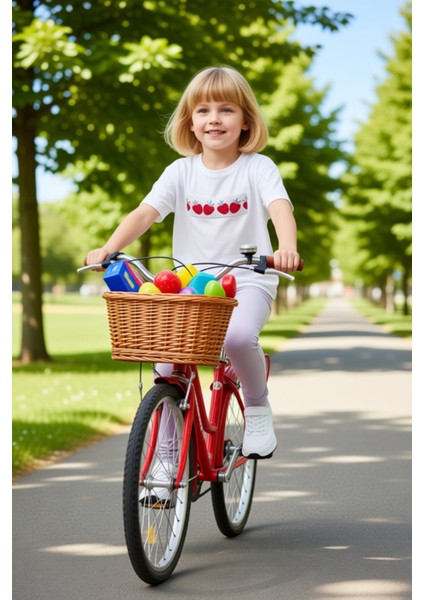 Kız Çocuk Pamuklu Meyve Baskılı ve Payetli Bisiklet Yaka Kısa Kollu T Shirt ve Tayt Takımı fiyatları