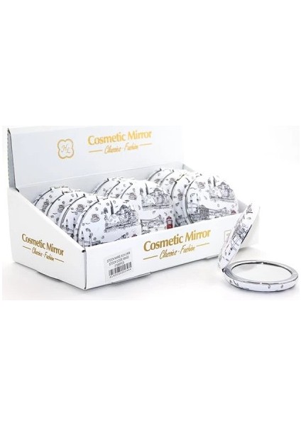 Taşlı Istanbul Tasarımı El Aynası Kalın Model 7