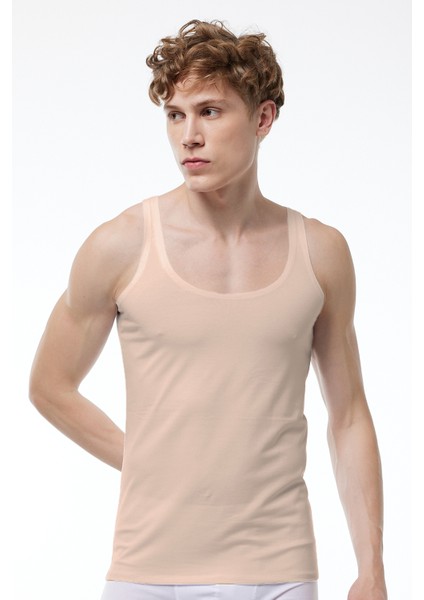 Görünmez Atlet Erkek 2 Adet Beyaz Ten Rengi Ince Askılı Iz Yapmayan Modal Atlet 013 2M013 modelleri