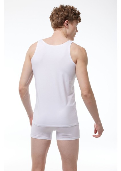 Görünmez Atlet Erkek 2 Adet Beyaz Ten Rengi Ince Askılı Iz Yapmayan Modal Atlet 013 2M013