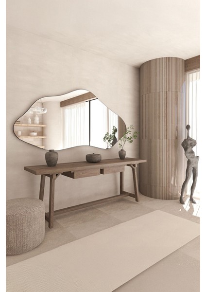 Belgrad Ahşap Çerçeveli Asimetrik Büyük Duvar Aynası – Estetik Tasarım, Dekoratif ve Şık Özel Tasarım Ayna fırsatları