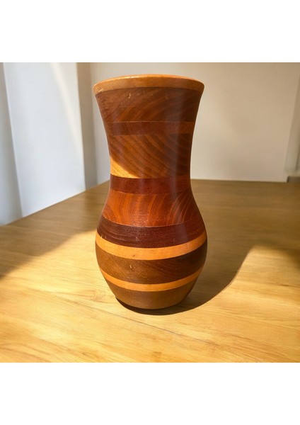 🌳 El Yapımı Dut, Ceviz, Meşe ve Maun Ağaçlarından Ahşap Vazo fırsatları