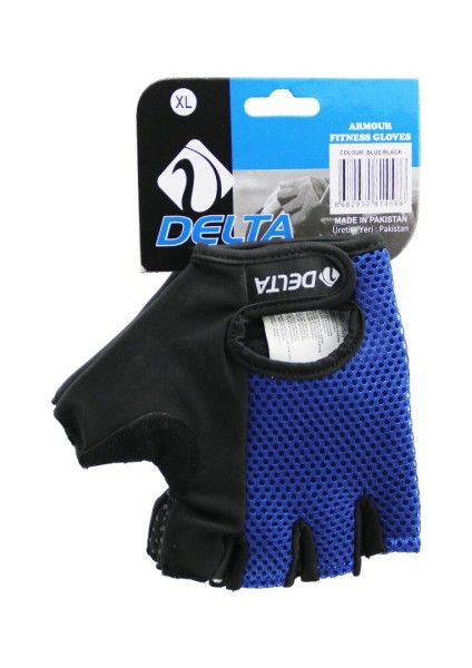 Parmaksız - Fileli Sporcu Eldiveni Mavi /siyah Xl (5324)